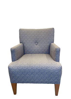 Accent Chair-Blue Geometric Pattern 35'x24"x31'