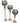 Set of 3 graduated Mercury glass stemmed vases/candleholders, 12"-19.5"