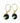 Pair 14k Yellow Gold & Tahitian Pearl Dangle Earrings