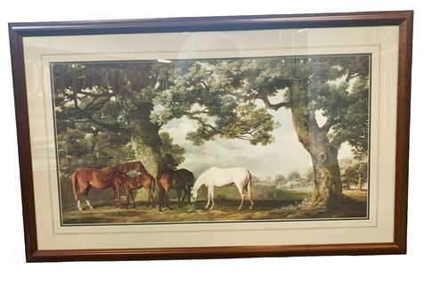 Framed George Stubbs landscape print, 25.75x41.25"