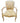Whitewashed French Provincial armchair w/ floral needlepoint, 34.5" h, 23.5" w,