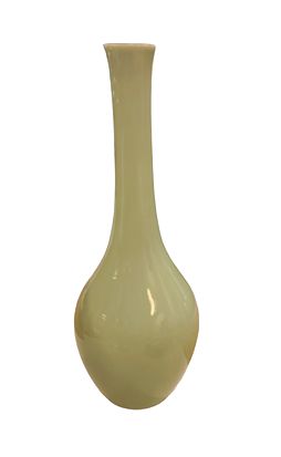 Long stem celadon vase, likely Gump's, 10" h