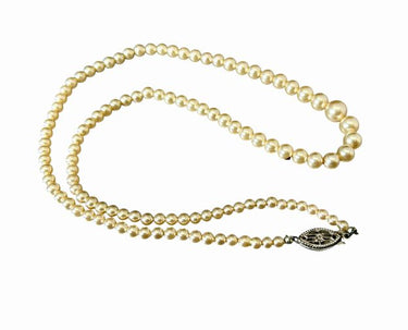 17.5 in. Graduated Pearl Necklace w/Sterling Silver Clasp