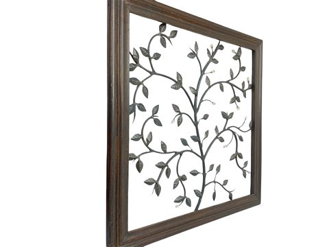 Leaf Motif Metal Wall Hanging 27"x27"