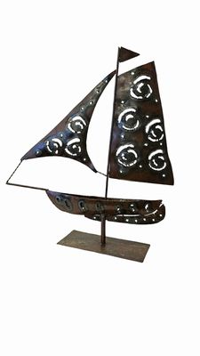 Metal Spinning Sailboat Table Decor 18"Hx21"W