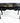 Black/gold French Provincial-style flip-top vanity desk, 30" h, 43" w, 17" d