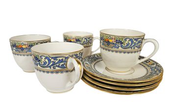 Set of 4 Lenox Autumn Footed Cup & Saucer 3"rd