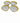 Set of Four Vintage Glass Bowls Etched In Gold 5"rd
