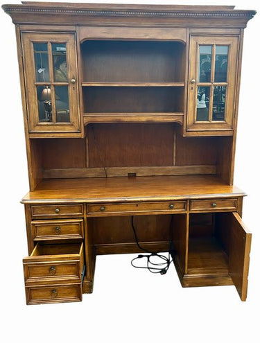 Vintage Sligh Furniture Ellis Line Traditional Computer Desk Credenza
