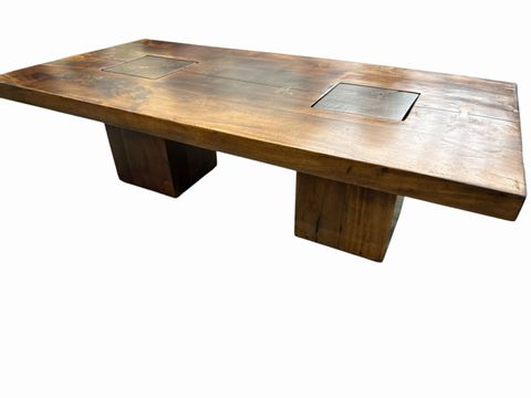 Rectangular wooden modern rustic coffee table, 62x30x18.5H