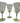 Vintage 3 Green Etched Wine Glasses 6.5"h