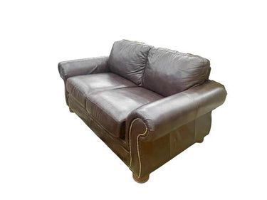 La-Z-Boy Leather Loveseat w/ rolled arms, 34H. 68W. 39D.
