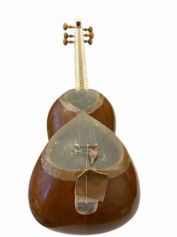 Persian Tar Long Necked String Instrument w/Case 39x9"
