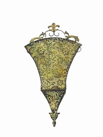 Pair Of Pier 1 Ornate Metal Wall Pocket/Sconce 28x14"