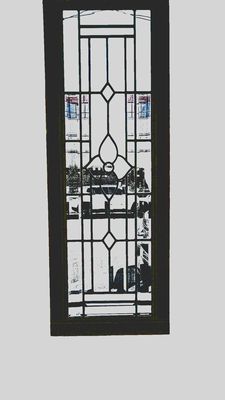 Tall Framed Beveled Glass Panel 42"Hx15"W