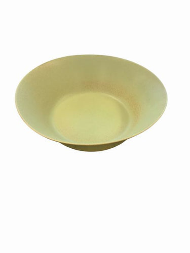 Pair 1970s Bennington Potters Celery Green Serving Bowls #1663,  10"h x 9"w