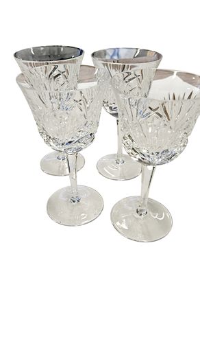 Gorham "Cherrywood" Crystal  White Wine Glasses 7"