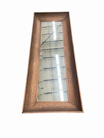 Hammered copper framed floor mirror, 76x28.5