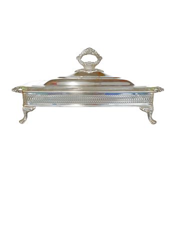 Rectangular Chafing Silverplate w/Pyrex Insert19"x10"