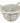 White woven ceramic cachepot w/ handles, 8" h, 12" diam.