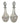 Pair German Cut-Glass Decanters 12/5"H