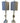PAIR of Lucite lamps w/ gray weave shades, 28.75" h
