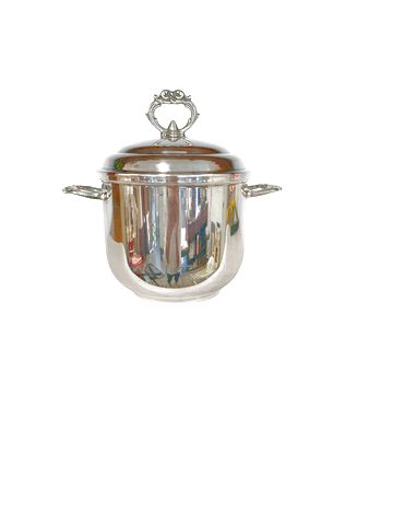 Leonard Silver-Plated Ice Bucket w/Lid 7"x11"