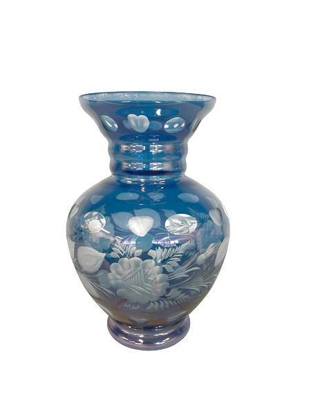 Countess Collection Bohemian Lt Blue Vase, 8"h