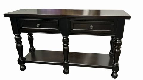 Transitional Black Painted Sideboard, H. 36.5 in. x W. 64 in. x D. 20 in.