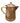 Mid-century Portuguese copper coffee pot w/ brass handle, 8" h