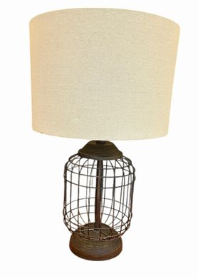 Metal cage lamp, 25" h