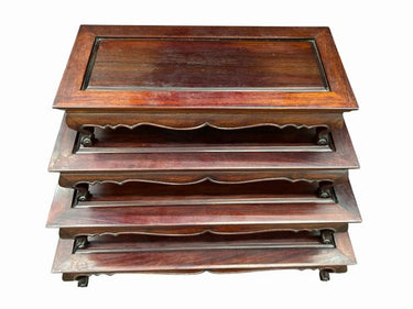 4 Chinese Rosewood Graduating Table Display Stands