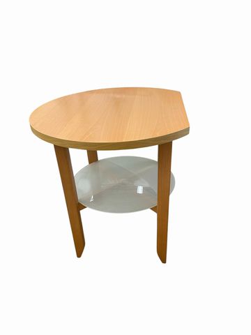 Side table w/lower frosted glass shelf, 24H. 24.75W. 22D.