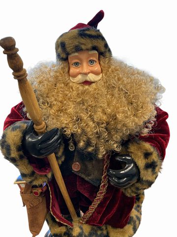 Old World ing Santa W/Rich Robe,Black Gloves & Staff  21x10"