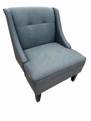 PAIR - Gray Upholstered Club Chairs, 27.5x32x34H