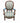 French Louis XVI-style armchair w/blue/cream striped upholstery, 40H. 25W. 27D.