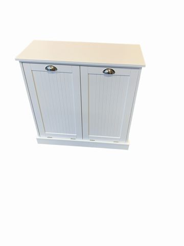 2-Compartment Hamper Cabinet (Wht,32 x15x32")