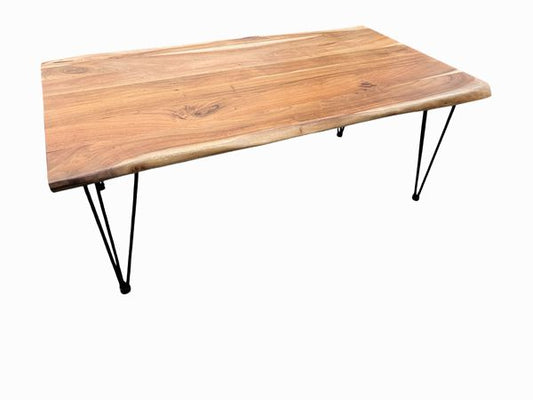 Solid Wood/Metal Leg Coffee Table, 45x1.5x18"