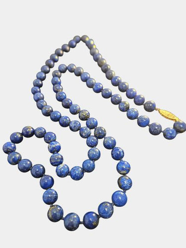Lapis Lazuli 36" Necklace, Gold clasp