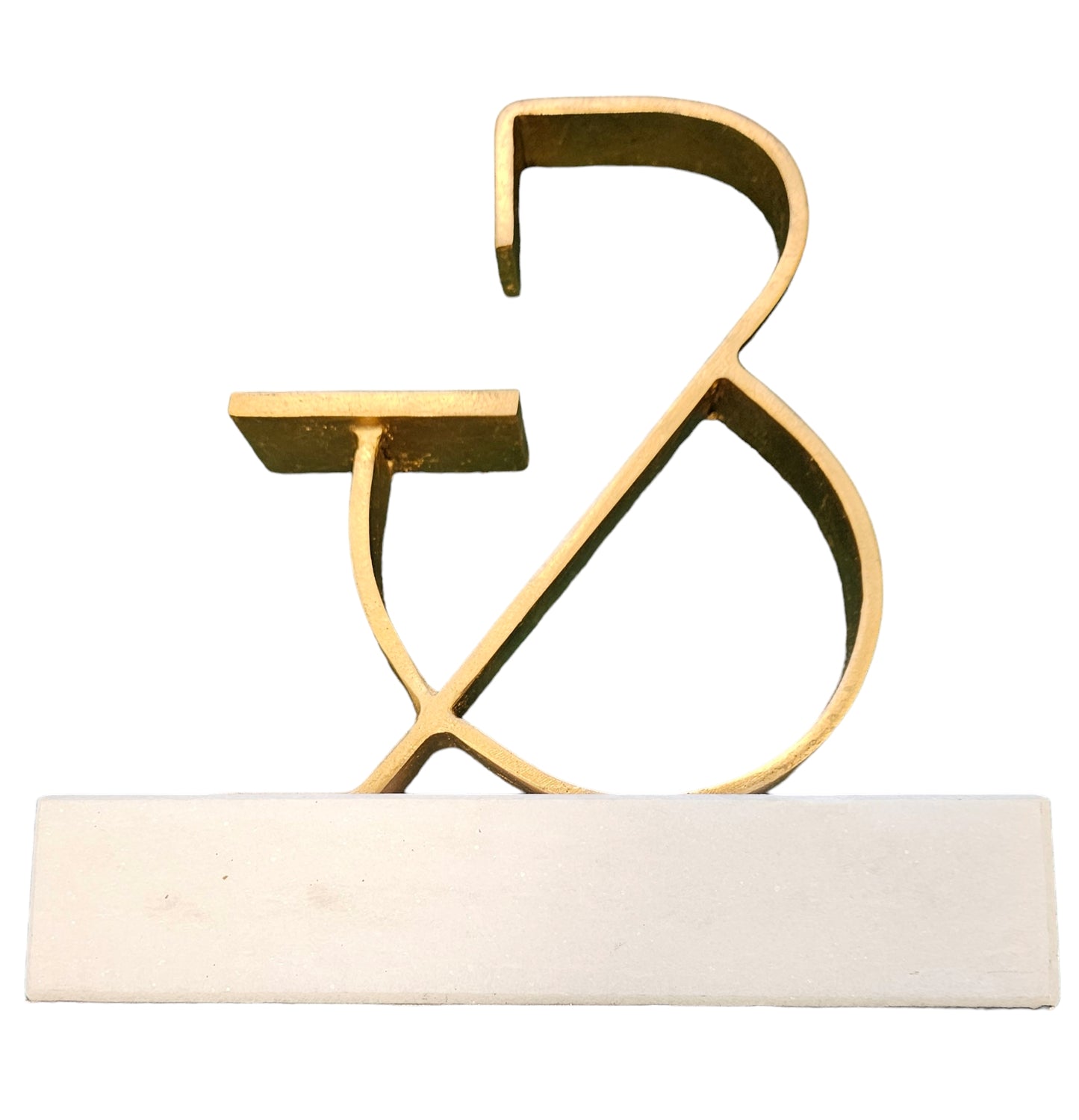 Gold tone Ampersand on Marble 10"Hx9"W