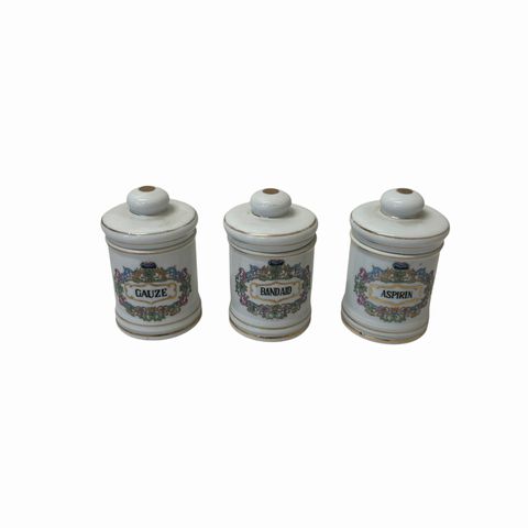 Set of 3 Porcelain Jars 4 H