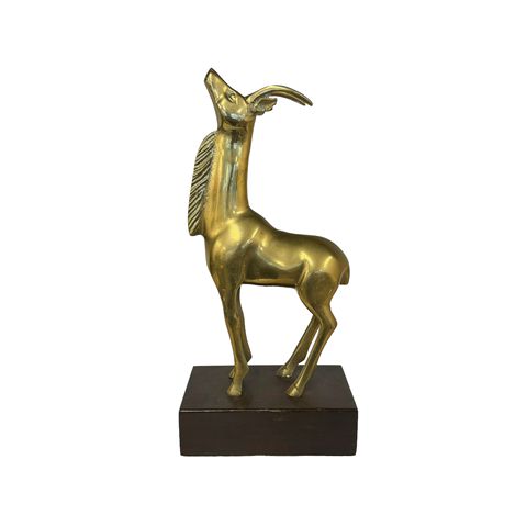 Frederick Cooper Brass Antelope Sculpture 13 H