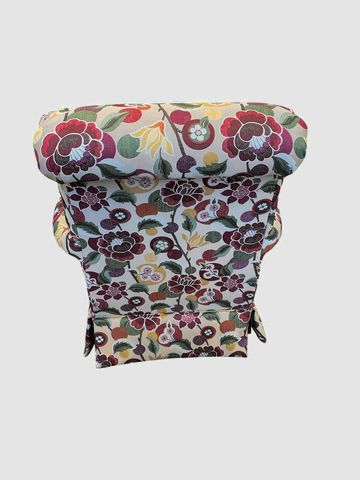 Swival rocking chair w/floral upholstery, 35H. 30W. 35D.