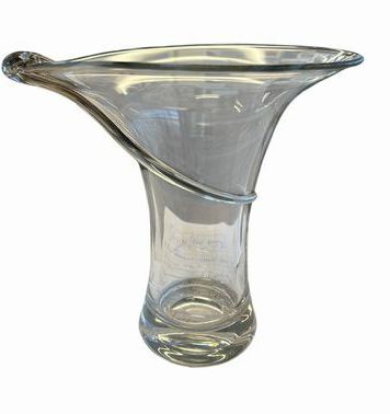 Rosenthal swirl crystal glass vase, 9.25" h