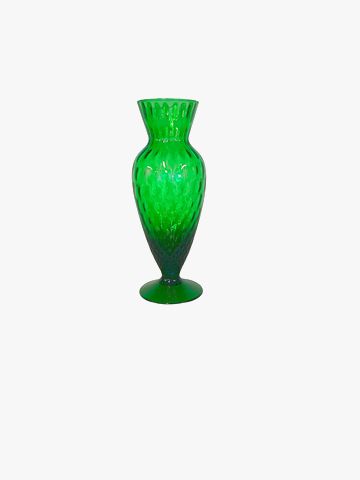 Green Venini Glass Vase 10"x4"