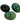 Set of 3 green marble eggs