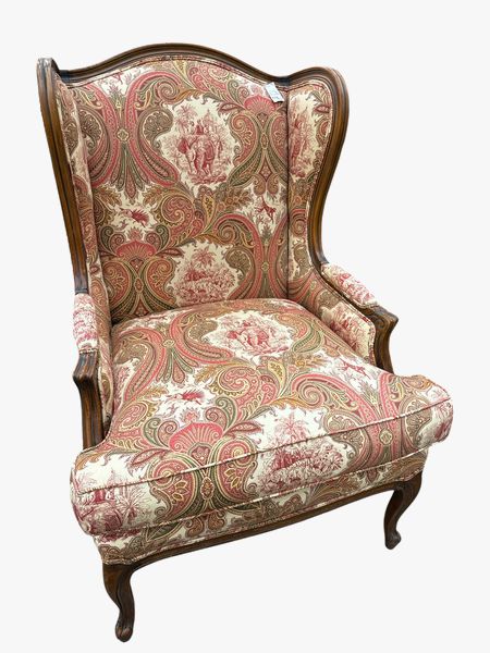 Large French Wingback Chair (Custom Upholstery)