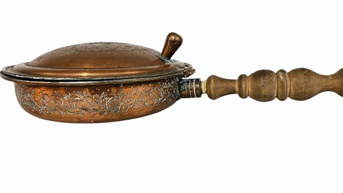 Antique Copper Saute Pan/wood handle, Made in Turkey 7"Dia