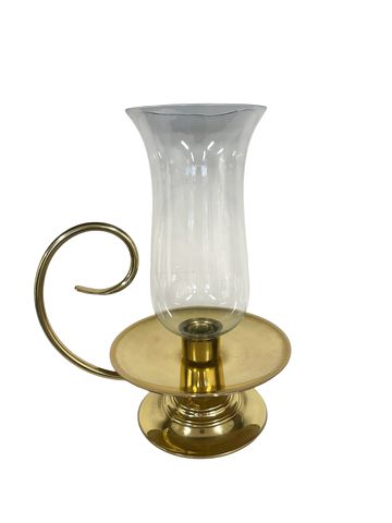 BaldwinBrass Hurricane Candlestick w/Globe 13x8"