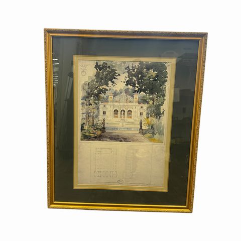 French Church Large Painting Print 39H x 32.5L